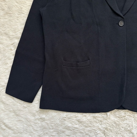 J. Crew Factory Blazer Schoolboy Sweater Single Button Front Cotton Black 3X NWT - Picture 8 of 13